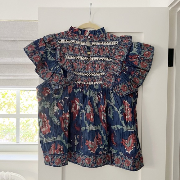 Sea Rory Print Flutter Sleeve Top - Picture 3 of 4